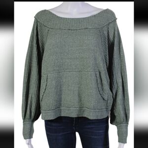 We The Free Olive Green Oversized Sweater SZ XS